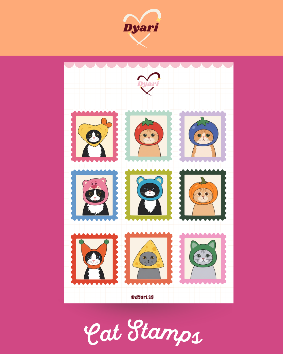 Sticker Sheet: Cat Stamps