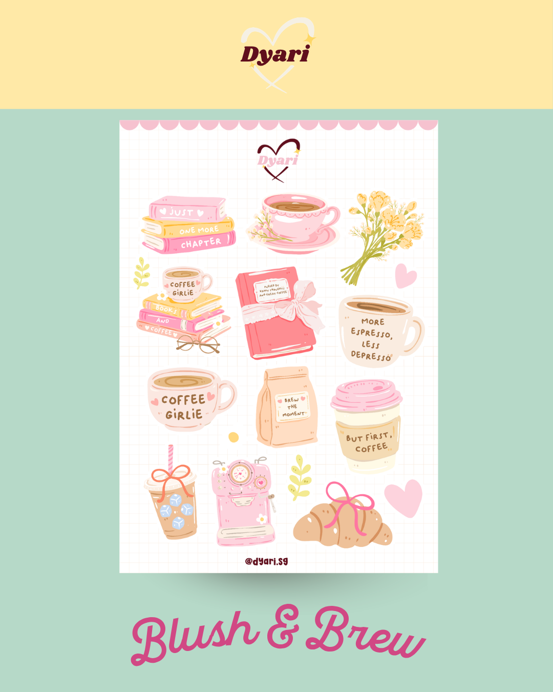 Sticker Sheet: Blush & Brew