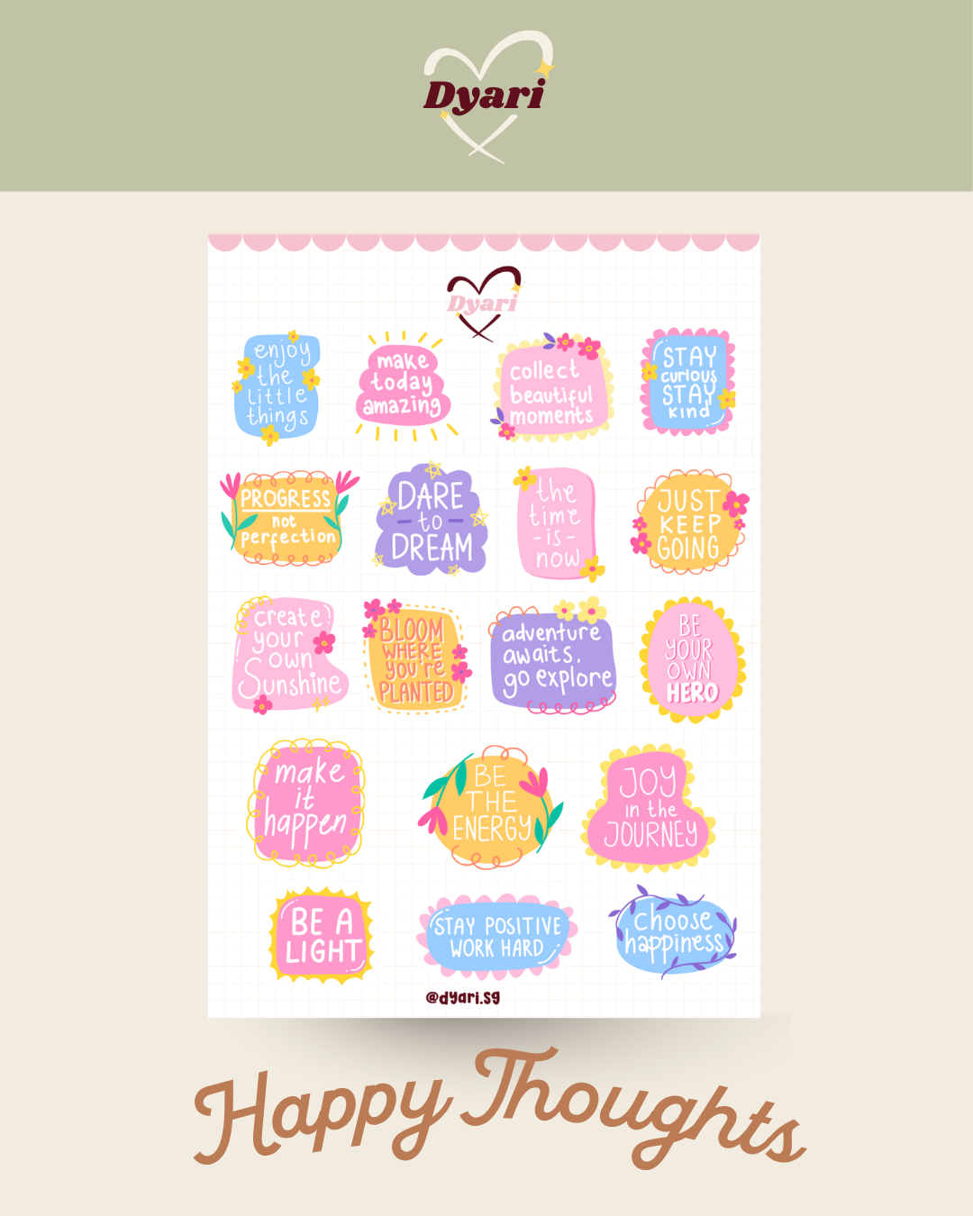 Sticker Sheet: Happy Thoughts