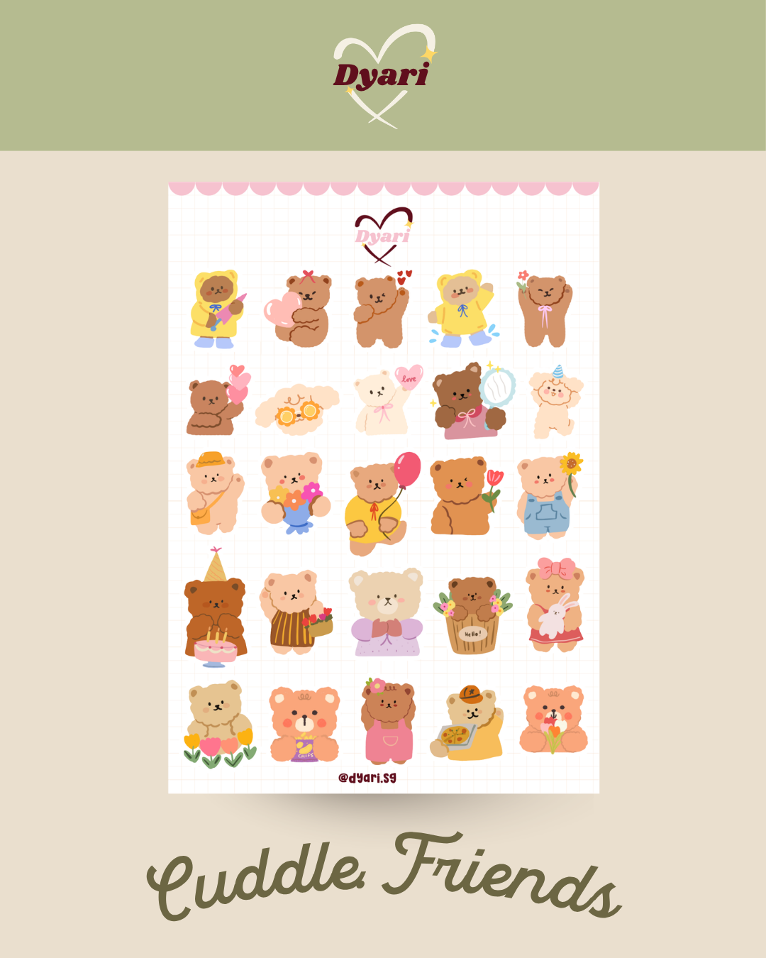 Sticker Sheet: Cuddle Friends