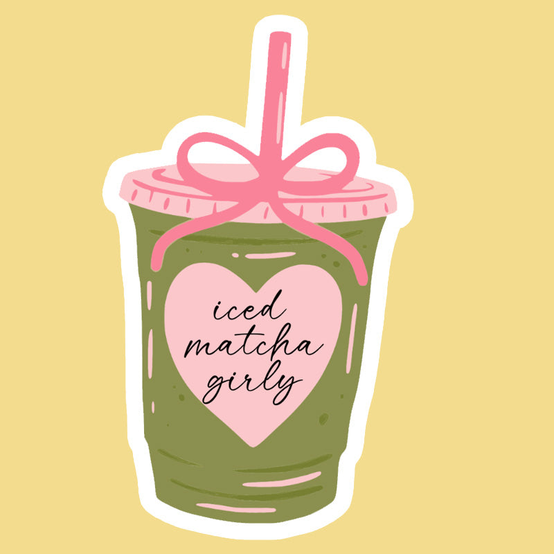 Sticker: Iced Matcha Girly