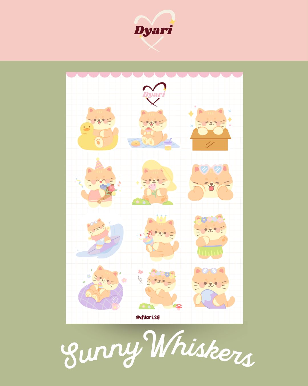 Sticker Sheet: Sunny Whiskers