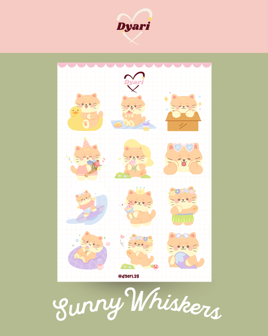 Sticker Sheet: Sunny Whiskers