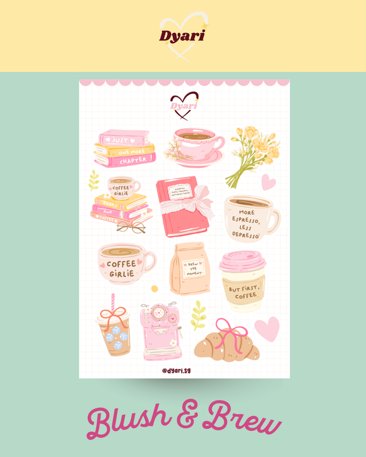 Sticker Sheet: Blush & Brew