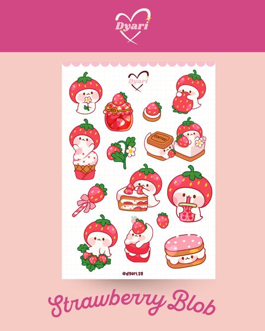 Sticker Sheet: Strawberry Blob