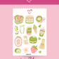 Sticker Sheet: Matcha Mornings