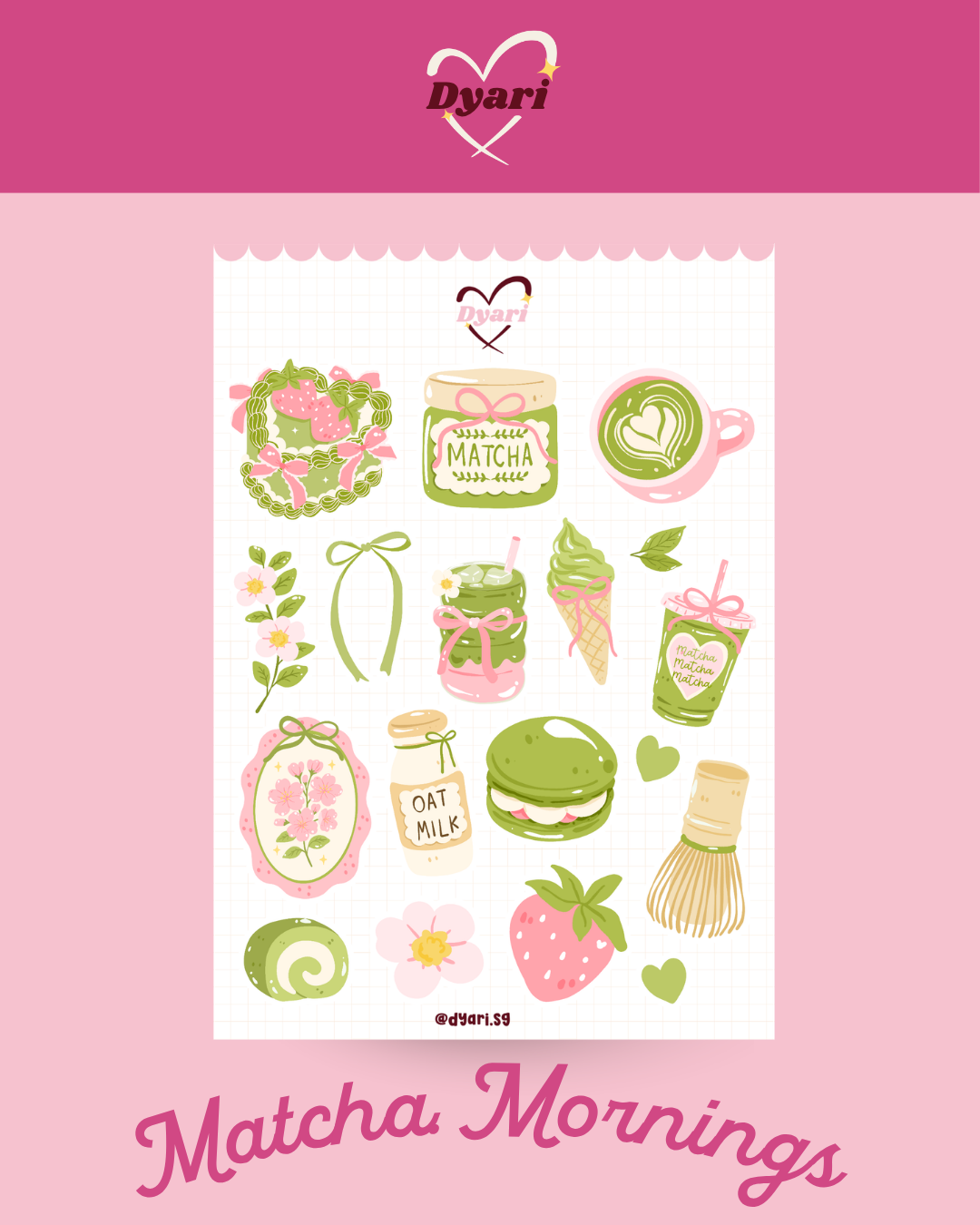 Sticker Sheet: Matcha Mornings