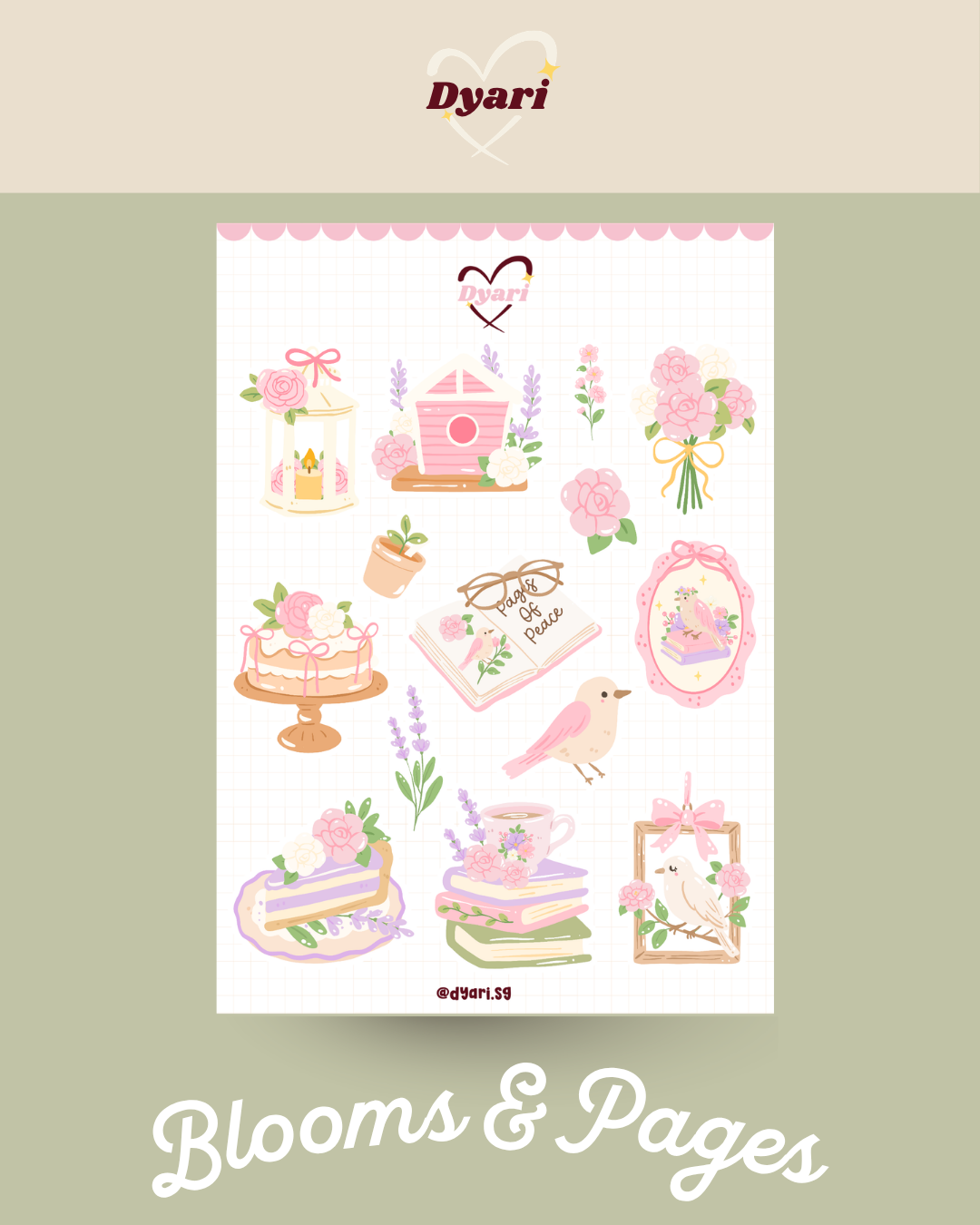 Sticker Sheet: Blooms & Pages