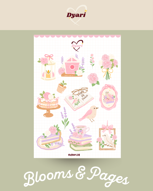 Sticker Sheet: Blooms & Pages